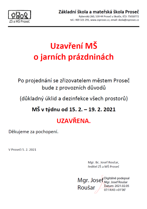 2021-02 uzavření MŠ jarní prázdniny